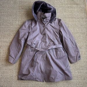 Vintage London Fog Rain Jacket w/ Zip In Faux Fur Liner Women's Lt Purple Size 8